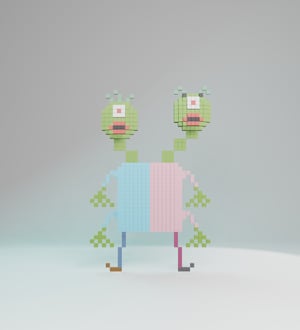 Two Heads Alien — 20ALIENZ voxel character from the UEFN game